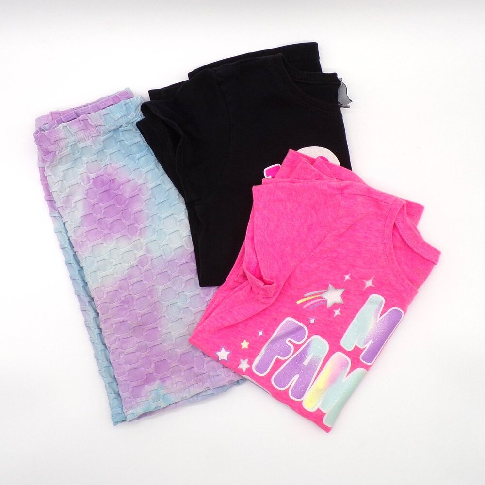 Girls Lot 7/8 Shorts T-shirts Shosho Pittsburgh Zoo Childrens Place Pink Black